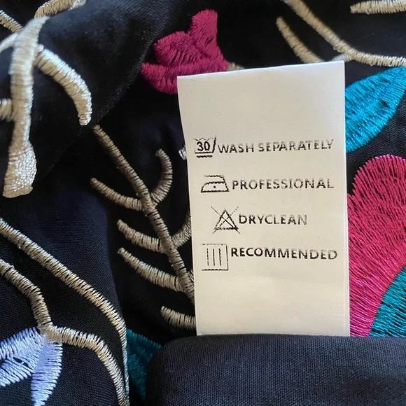 Embroidered Boho Black Maxi Dress Spaghetti Straps - Picture 7 of 9